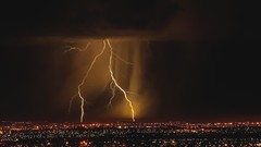Landscapes darkness nature Lightning storm City Lights cities 