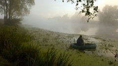 Landscapes fishing morning Algae mist rivers
