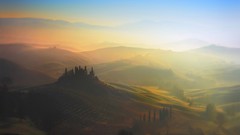 Landscapes fog nature winter Mountains hills morning dawning 