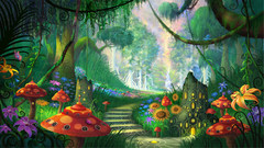 Landscapes forests Fairies artwork