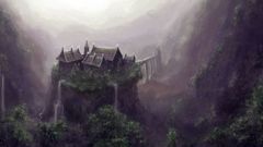 Landscapes forests houses sunlight