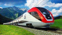 Landscapes grass blue Mountains clouds red white Green Canada 