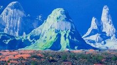 Landscapes grass Mountains paintings artwork traditional art 