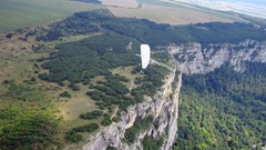 Landscapes hills Bulgaria paragliders
