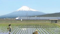 Landscapes Japan rice skies propaganda artwork mount fuji 