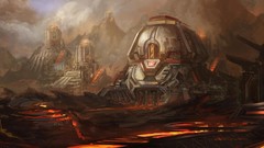 Landscapes lava artwork digital art video games starcraft ii 