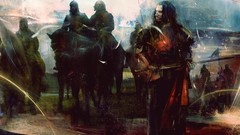Landscapes Men Horses Knights Swords Medieval TV series artwork 
