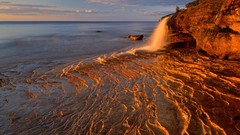 Landscapes Michigan rocks lakes National Lake Superior
