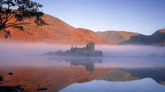 Landscapes mist Scotland lakes