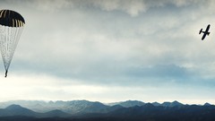 Landscapes Mountains Aircraft skies video games parachuting
