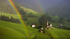 Landscapes Mountains Austria south tyrol rainbows