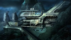 Landscapes Mountains buildings halo concept art reach artwork 
