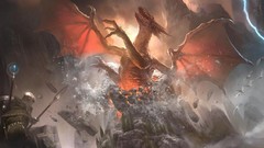 Landscapes Mountains Dragons magic: the gathering artwork 
