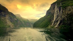 Landscapes Mountains Norway rivers 7 sisters