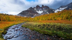 Landscapes Mountains Park Canada British Columbia streams larch 
