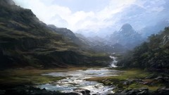 Landscapes Mountains Portuguese artwork digital art fantasy art 