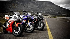Landscapes Mountains roadway yamaha r6 yamaha r1 motorbikes
