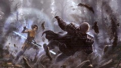 Landscapes Movies woman star wars science fiction forests sith 