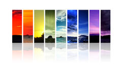 Landscapes multicolor barcode white