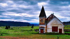 Landscapes nature abandoned house