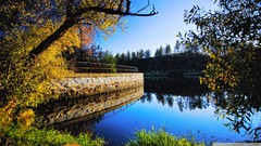 Landscapes nature autumn embankment rivers