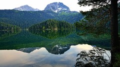 Landscapes nature black Mountains reflections forests montenegro