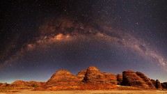 Landscapes nature blue red white brown Australia Milky Way 