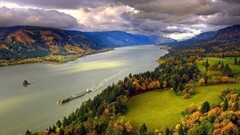 Landscapes nature clouds columbia river