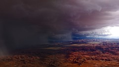 Landscapes nature clouds rain red storm Utah skies Canyonlands 
