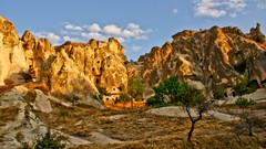 Landscapes nature clouds Turkey cappadocia blue skies