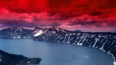 Landscapes nature crater lake