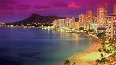 Landscapes nature dusk Hawaii waikiki
