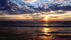 Landscapes nature evening lakes lake michigan