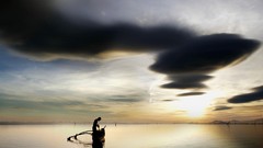Landscapes nature fishing evening catamaran Sri Lanka