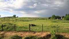 Landscapes nature grass clouds fences Terrain