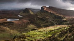 Landscapes nature grass clouds hills roads prairie lakes lambs 