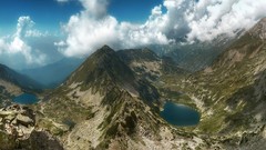 Landscapes nature grass water Mountains clouds lakes skies 