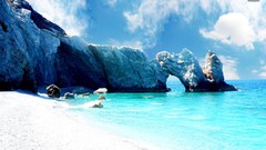 Landscapes nature Greece Beaches rock islands skiathos