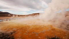 Landscapes nature heat gray water clouds hills brown Atacama 