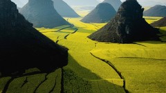 Landscapes nature hills China yunnan farmland