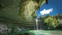 Landscapes nature land waterfalls caves Hamilton Pool