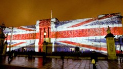 Landscapes nature London England Buckingham Palace illuminated