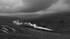 Landscapes nature Mountains black and white Railways monochrome 