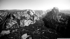 Landscapes nature Mountains black and white Yosemite National 