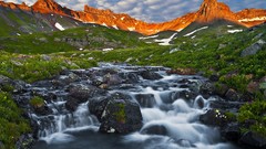 Landscapes nature Mountains dawn ice Colorado san juan