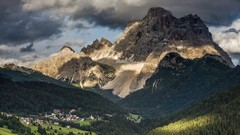 Landscapes nature Mountains forests snowy peaks