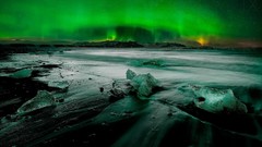 Landscapes nature Mountains glacier Beaches aurora borealis Ice 