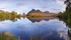 Landscapes nature Mountains highlands lakes reflections scottish