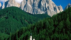 Landscapes nature Mountains Italy forests sud-tirol odle Val di 