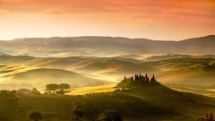 Landscapes nature Mountains light morning horizon awakening 